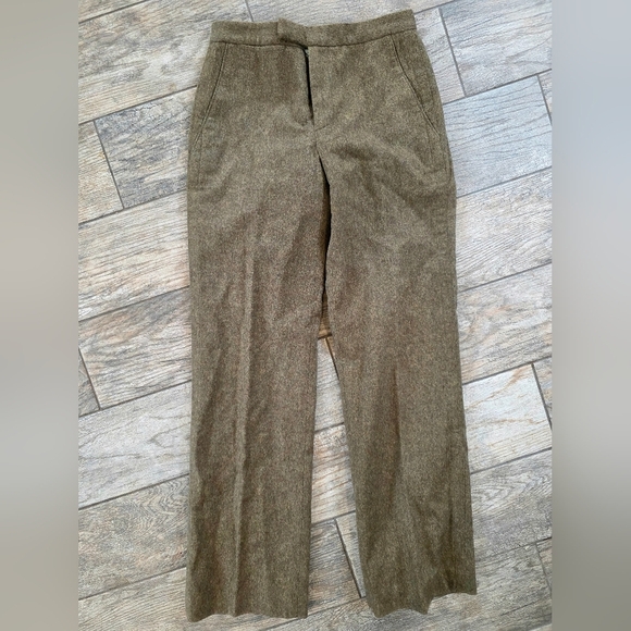Banana Republic 100% Wool Green Womens Dress Pants Work Career Sz 2
